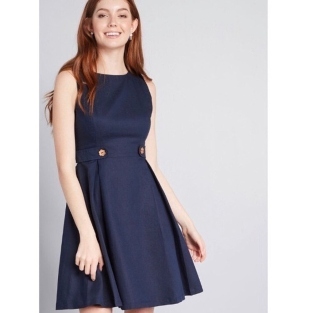 NWT ModCloth Something Sixties Cotton Linen Dress